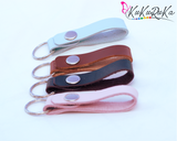 Genuine leather keychain with snap button