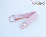 Personalized genuine leather keychain with snap button