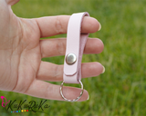 Genuine leather keychain with snap button