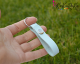 Personalized genuine leather keychain with snap button