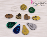 Heart 0.71"x0.8'' (1.8x2 cm) Mirror acrylic button labels for handmade goods 50 pcs