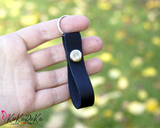 Personalized genuine leather keychain with snap button