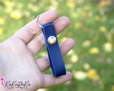 Personalized genuine leather keychain with snap button