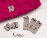 1"x2" (2.5x5 cm) folded Leather labels with metal rivet 50 pieces
