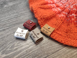 1"x2" (2.5x5 cm) folded Leather labels with metal rivet 50 pieces