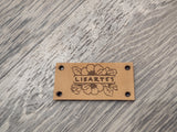 0.8"x1.57" (2x4 cm) Leather labels for handmade goods 50 pcs