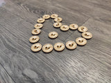 0.8" (2 cm) Wooden button labels for handmade goods 50 pcs