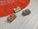 1"x2" (2.5x5 cm) folded Leather labels with metal rivet 50 pieces