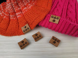 1"x2" (2.5x5 cm) folded Leather labels with metal rivet 50 pieces