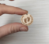 1" (2.5 cm) Wooden button labels for handmade goods 50 pcs