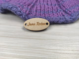 Oval 0.6''x1'' Wooden button labels for handmade goods 50 pcs