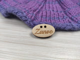 Oval 0.6''x1'' Wooden button labels for handmade goods 50 pcs