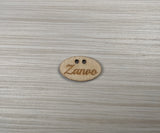 Oval 0.6''x1'' Wooden button labels for handmade goods 50 pcs