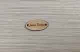 Oval 0.6''x1'' Wooden button labels for handmade goods 50 pcs