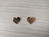Heart 0.71"x0.8'' (1.8x2 cm) Mirror acrylic button labels for handmade goods 50 pcs