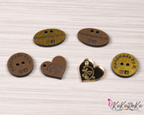 Heart 0.71"x0.8'' (1.8x2 cm) Mirror acrylic button labels for handmade goods 50 pcs