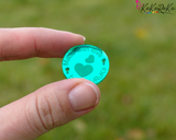 1" (2.5 cm) Mirror acrylic button labels for handmade goods 50 pcs