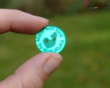 0.8" (2 cm) Mirror acrylic button labels for handmade goods 50 pcs