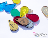 0.8" (2 cm) Mirror acrylic button labels for handmade goods 50 pcs