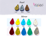 Heart 0.71"x0.8'' (1.8x2 cm) Mirror acrylic button labels for handmade goods 50 pcs