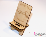 Personalized wooden phone stand