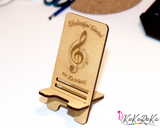Personalized wooden phone stand