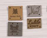 1"x1" (2.5x2.5 cm) Leather labels for handmade goods 50 pcs