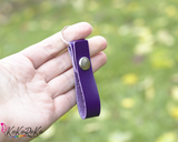 Genuine leather keychain with snap button