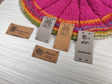 0.8"x1.57" (2x4 cm) Leather labels for handmade goods 50 pcs