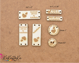 0.4"x1.38" (1x3.5 cm) Wooden labels for handmade goods 50 pcs