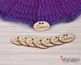 Oval 0.6''x1'' Wooden button labels for handmade goods 50 pcs