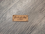 0.8"x1.57" (2x4 cm) Leather labels for handmade goods 50 pcs
